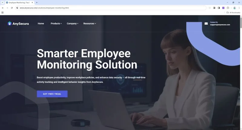anysecura webpage