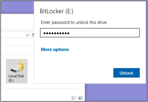 windows prompting for a password to unlock a bitlocker-protected drive