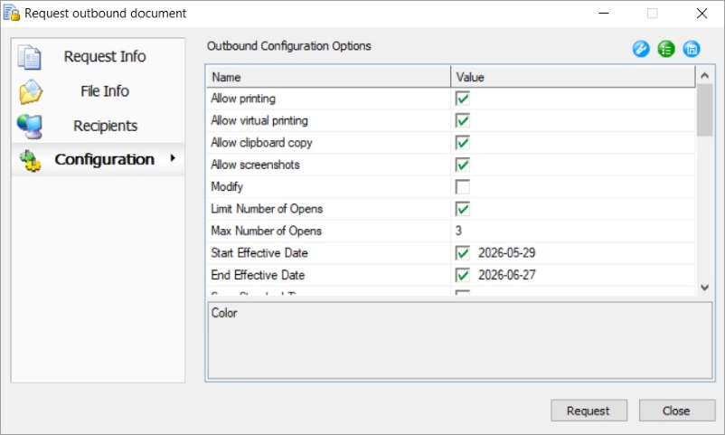 AnySecura outbound file control: configure view limits, expiry dates and permissions for externally shared files