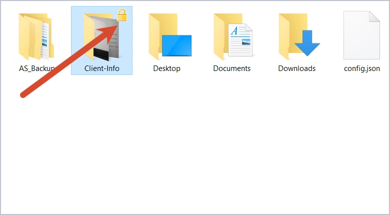 lock icon showing a folder is encrypted with efs on windows
