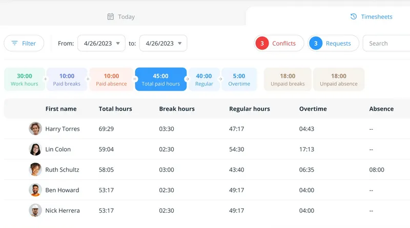 time tracking software: Connecteam