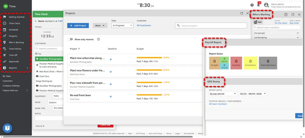 time tracking software: QuickBooks Time