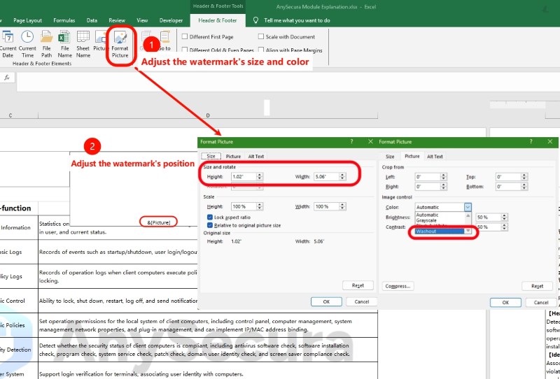 add watermark in excel