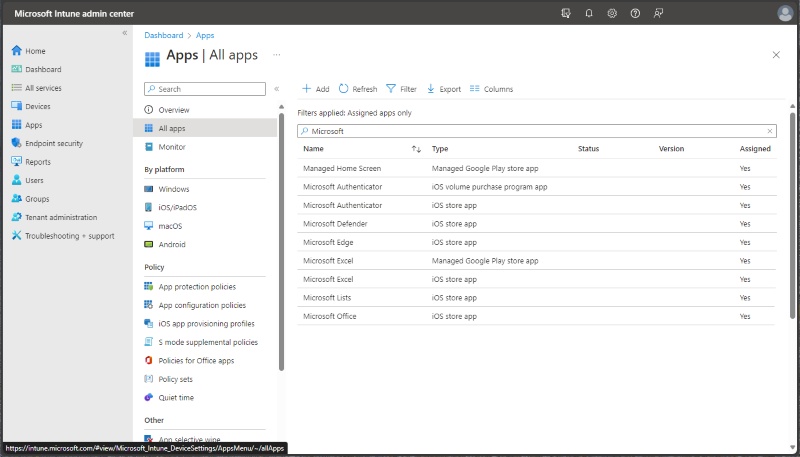 Intune remote management tool