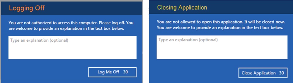 logging off and closing application