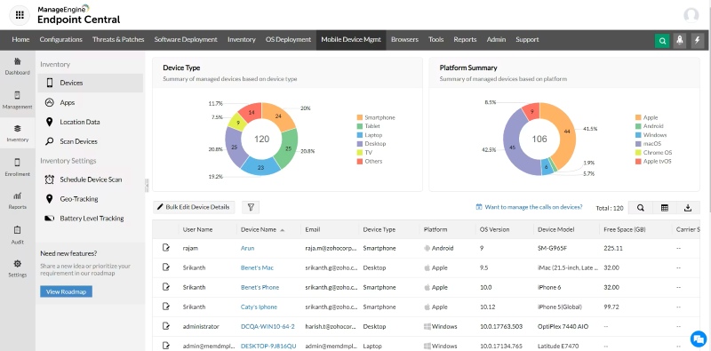 ManageEngine endpoint privilege management software