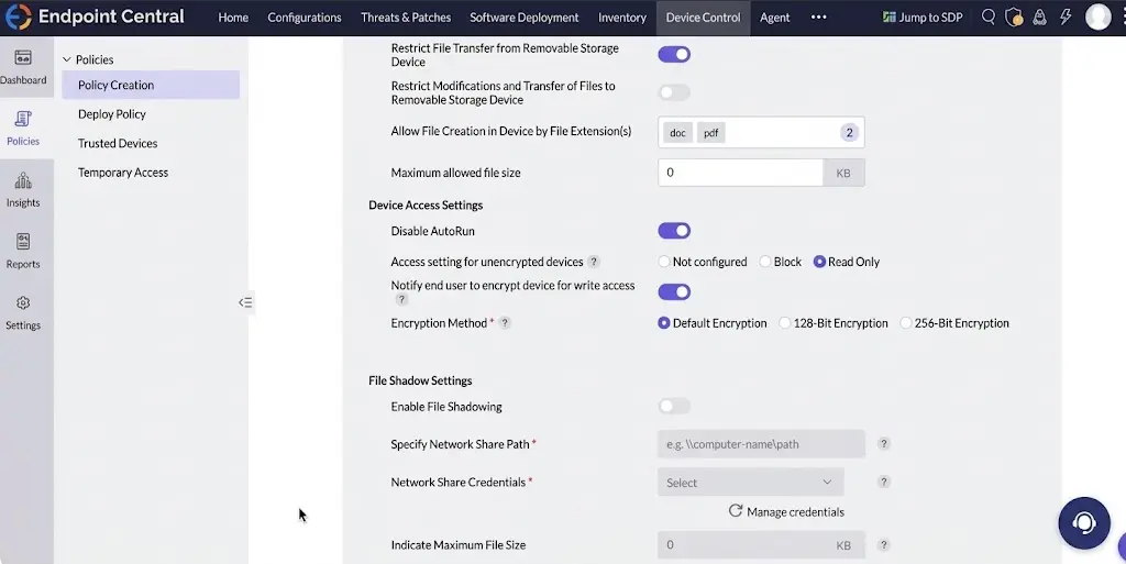 ManageEngine Endpoint DLP Plus screenshot