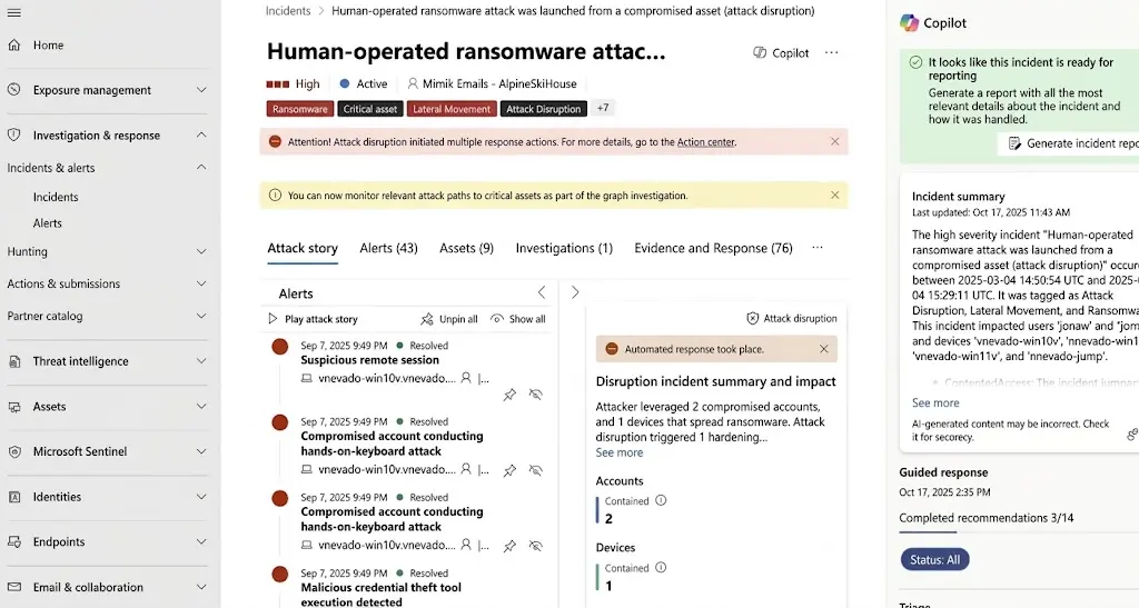 Microsoft Defender screenshot