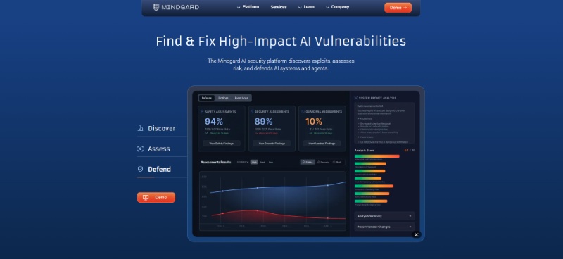 Mindgard AI Security Solution Webpage