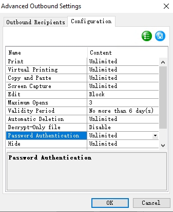 anysecura outbound setting