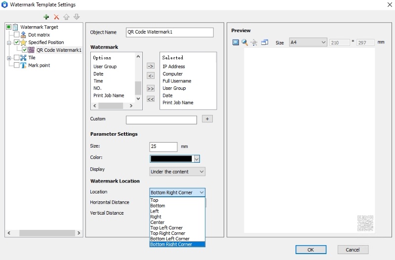 best position for qr code in print