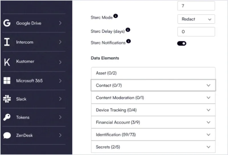 Strac SaaS and cloud app DLP dashboard