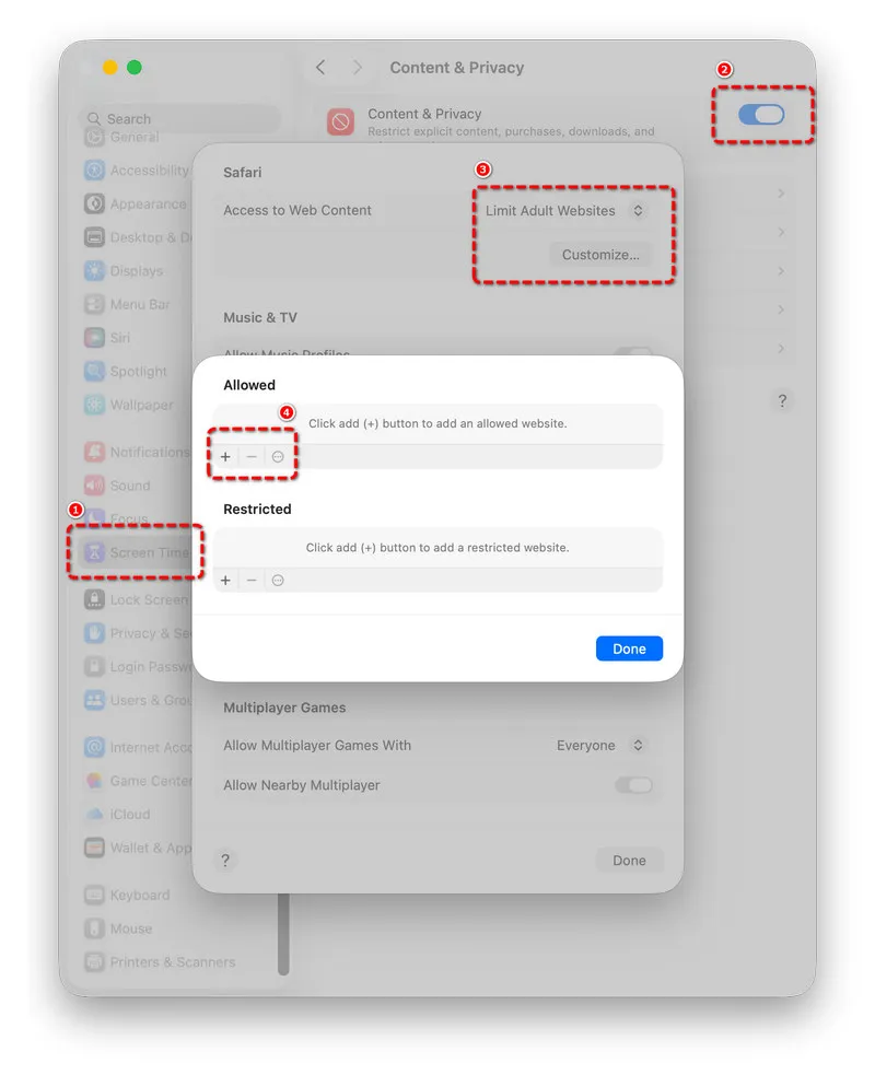 Block Websites on Safati