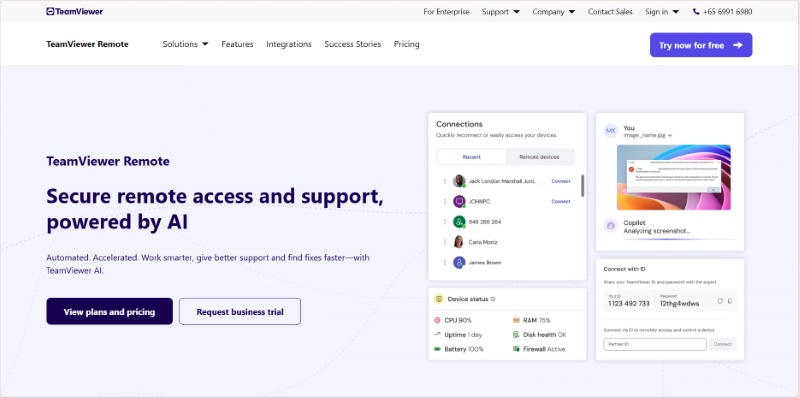 TeamViewer remote management tool