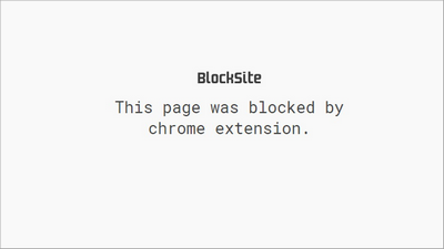 BlockSite confirmation page showing that the Chrome extension blocked the requested website