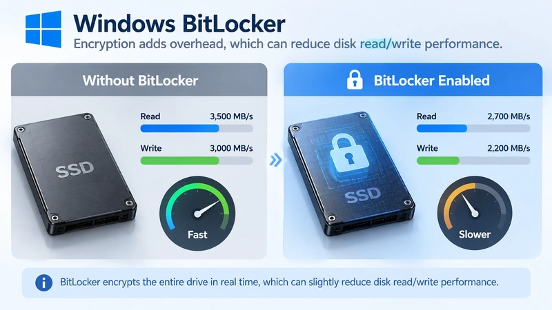 bitlocker disk encryption overhead and its effect on ssd read and write performance