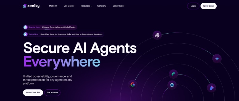 Zenity AI Security Solutions Webpage