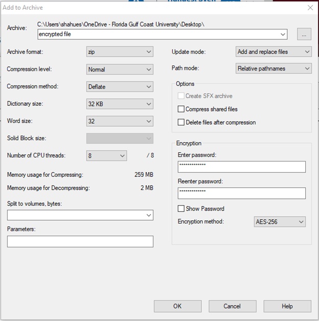 how to password protect a folder using 7-zip