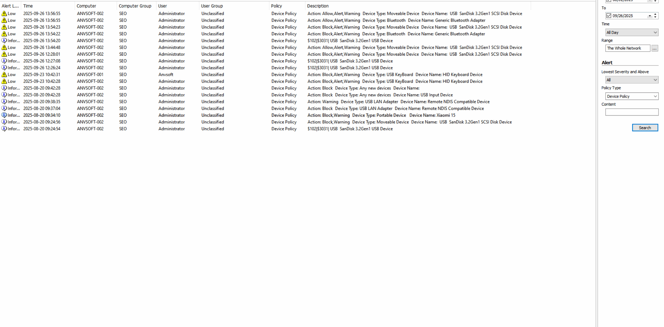 Device Activity Logs demonstration