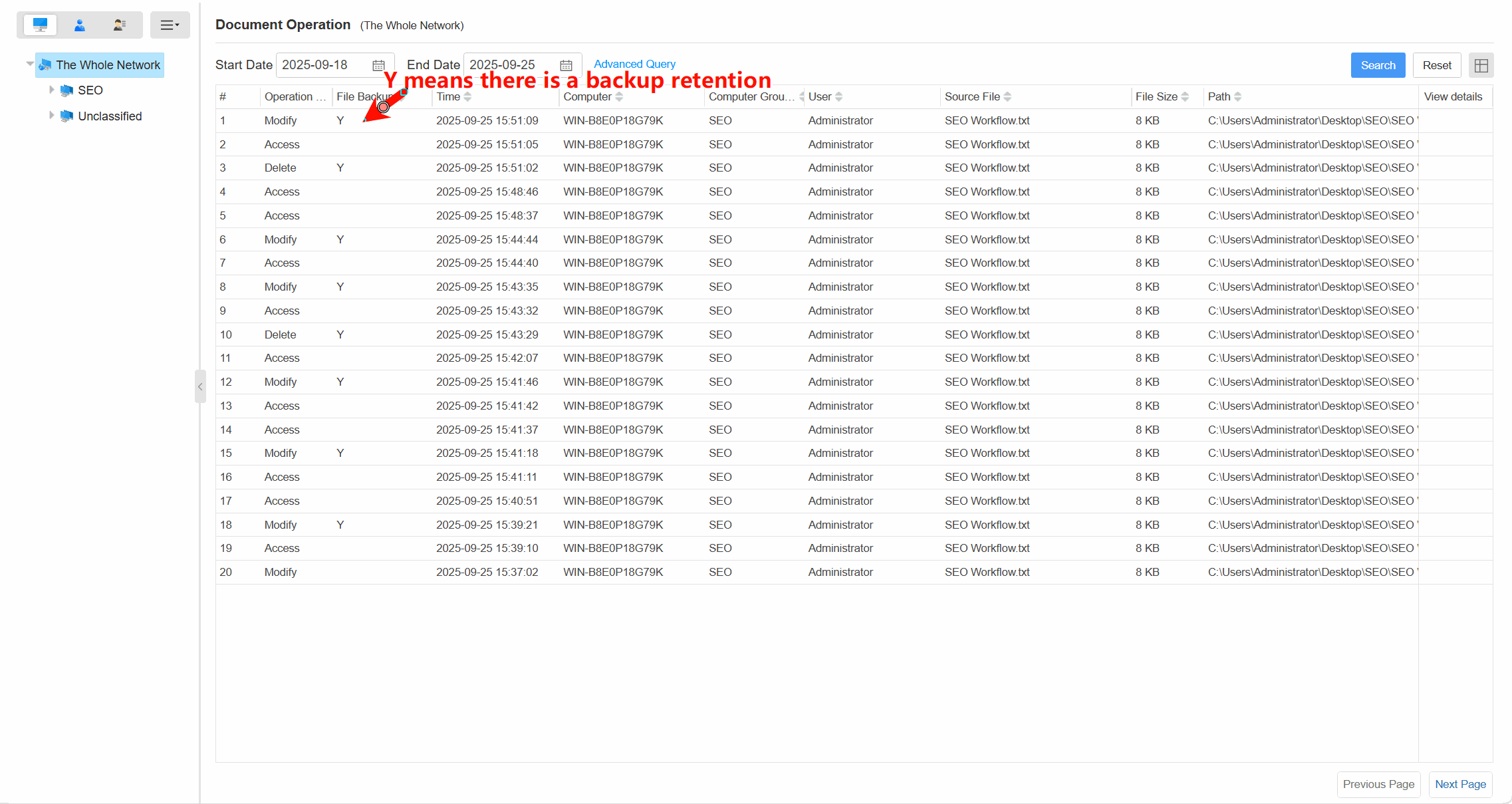 Comprehensive Operation Logs demonstration