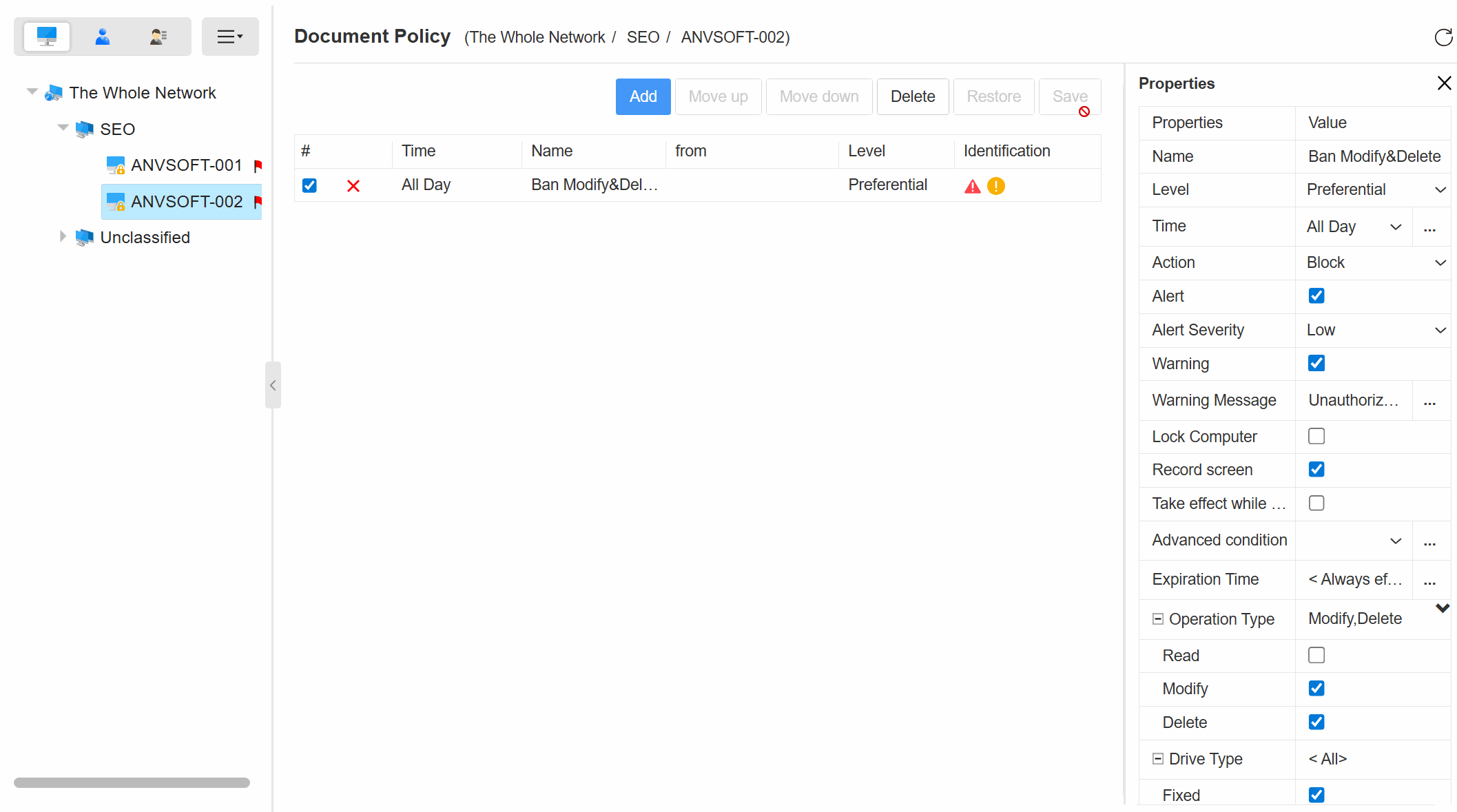 Granular Policy Control demonstration