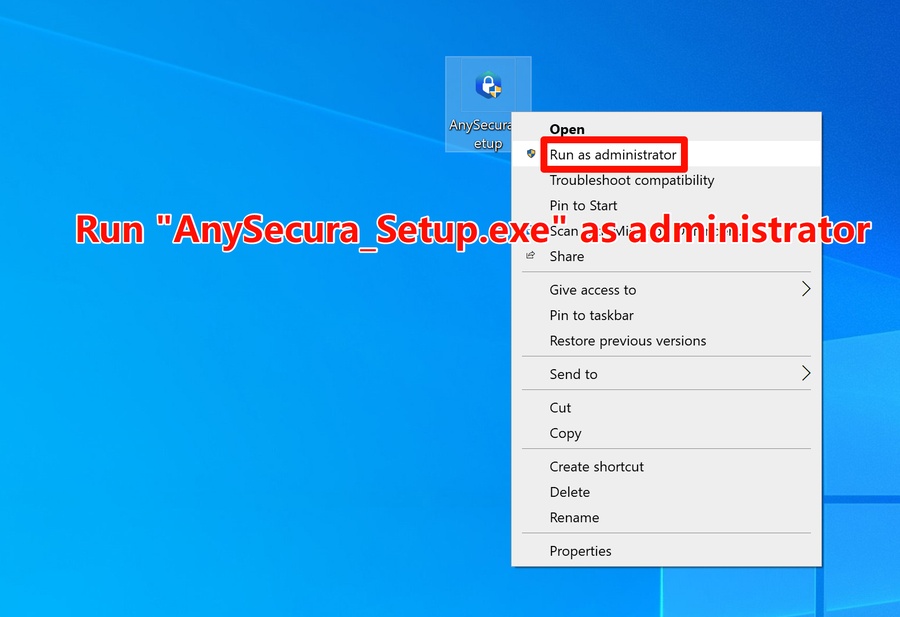 AnySecura Installation Step 1