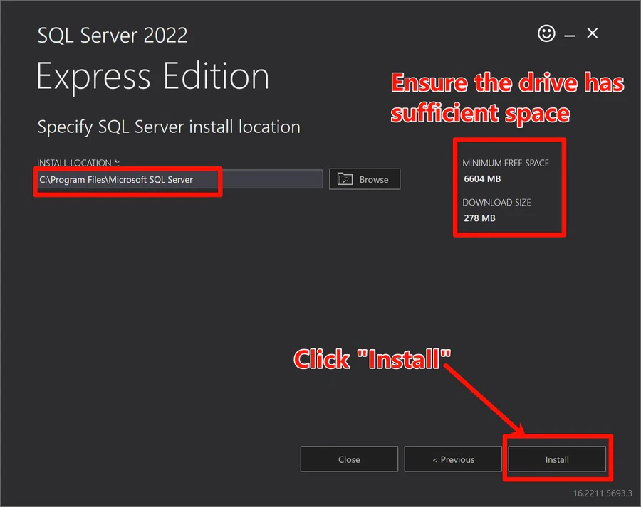 SQL Server installer: install progress