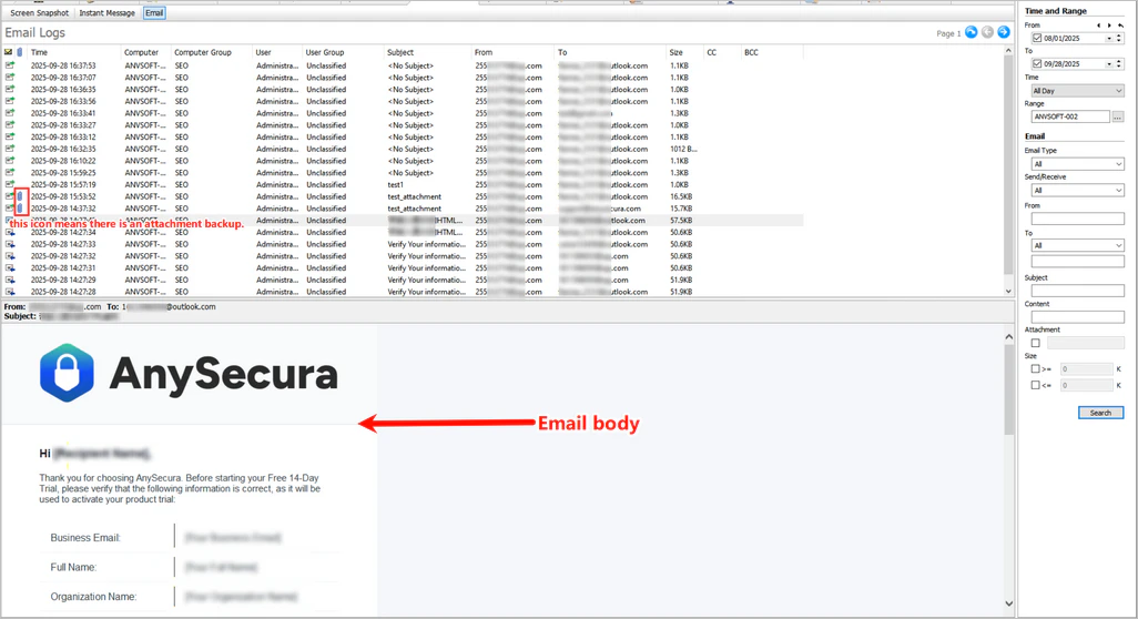 Email Logs
