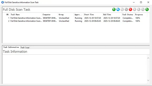 Full Disk Scan Task Interface