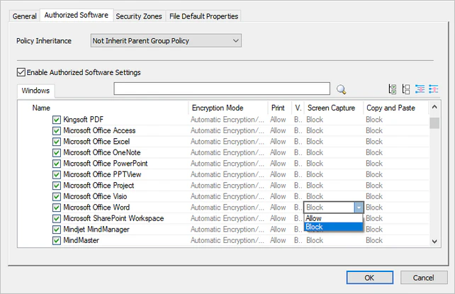 context-aware screenshot restrictions