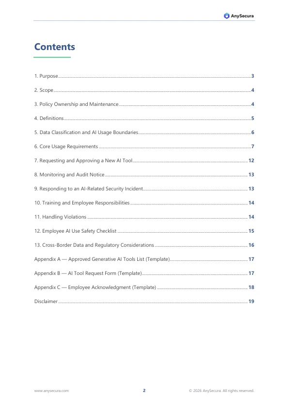 Enterprise GenAI and ChatGPT Acceptable Use Policy Template preview