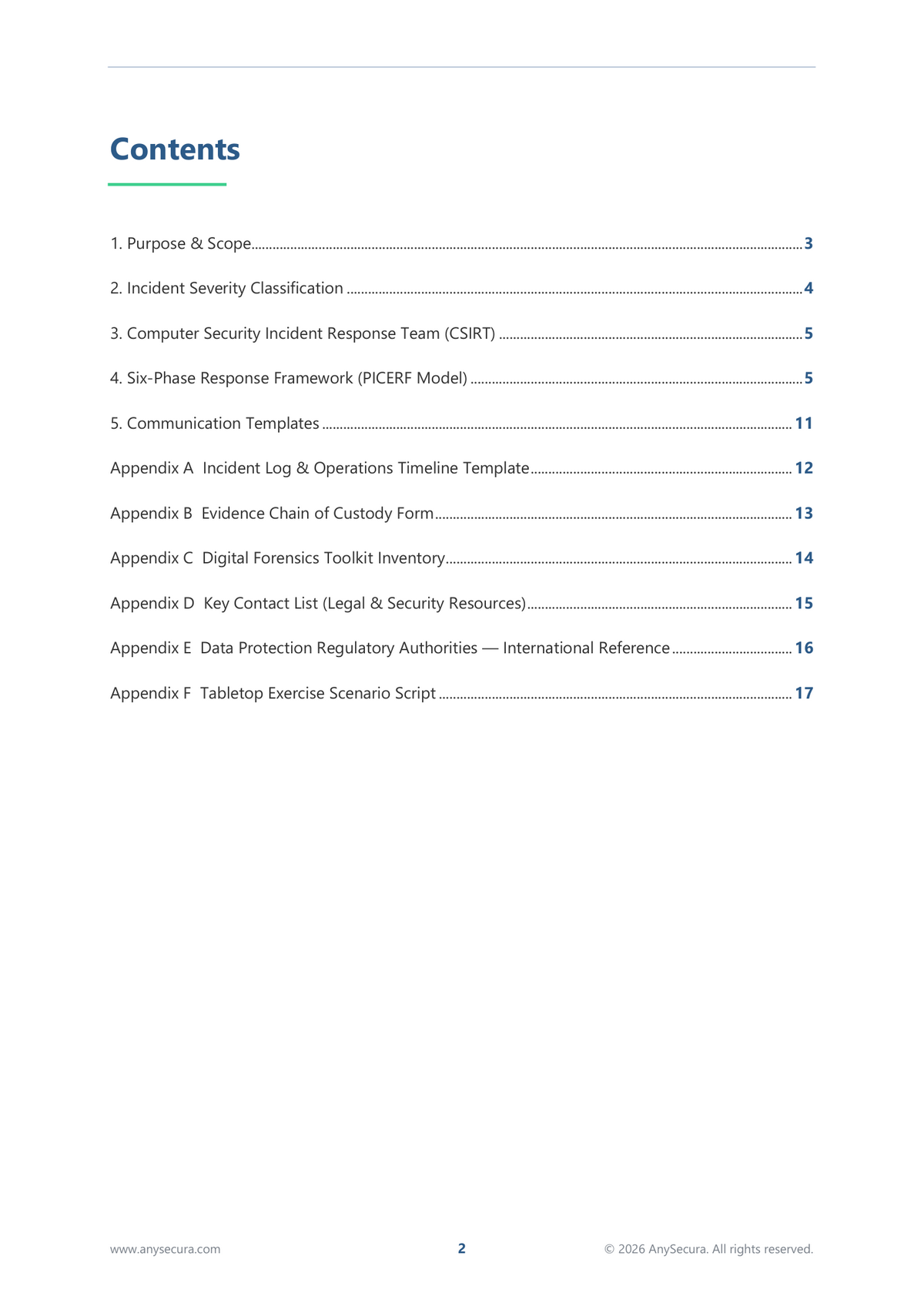 Insider Data Breach Incident Response Plan Template preview