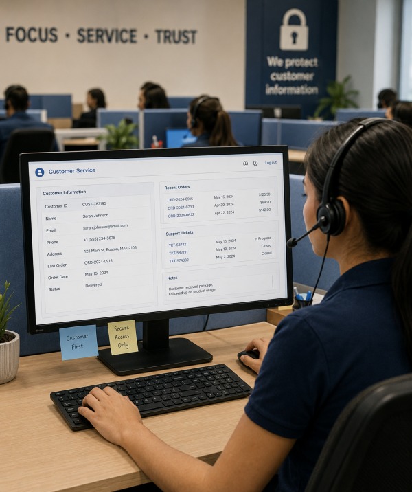 BPO agent access control with role-based endpoint restrictions
