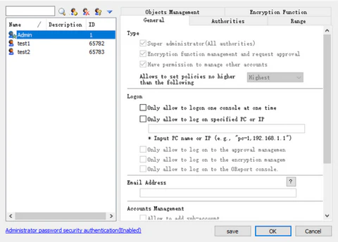 accounts page