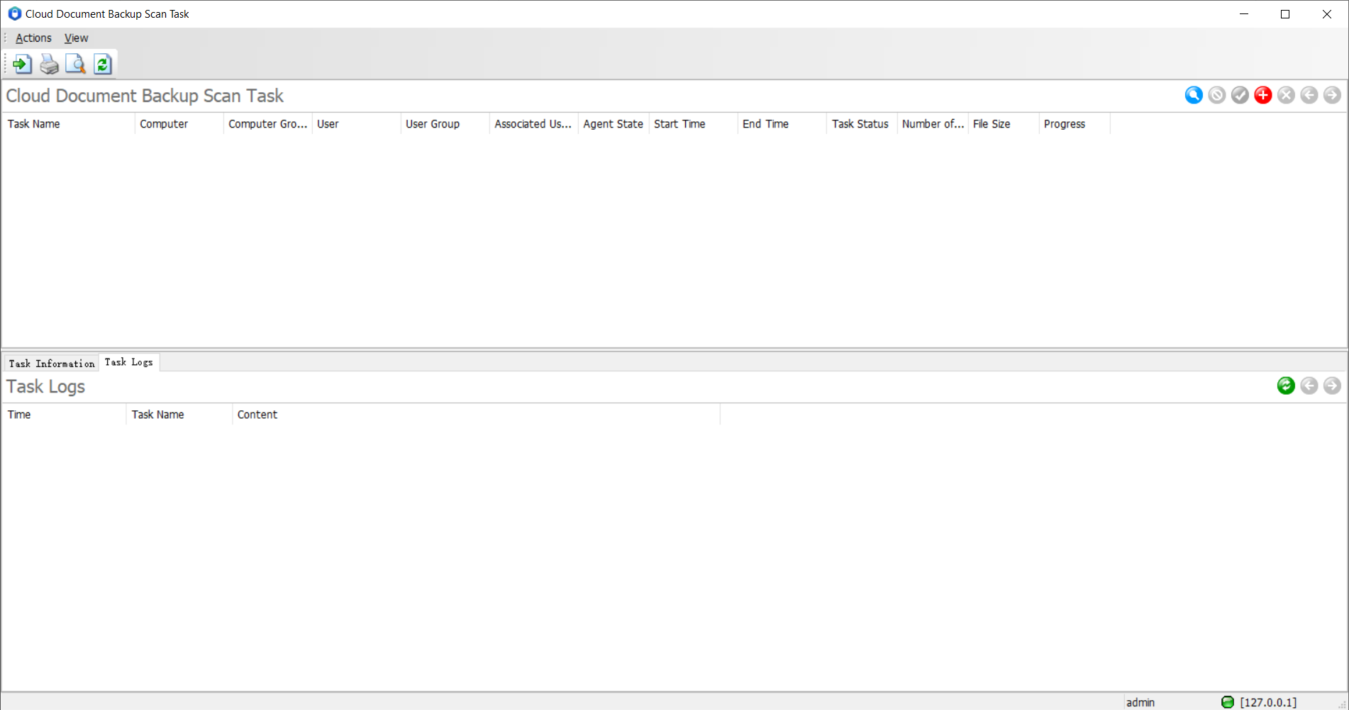 AnySecura Cloud Document Backup Scan Tool interface
