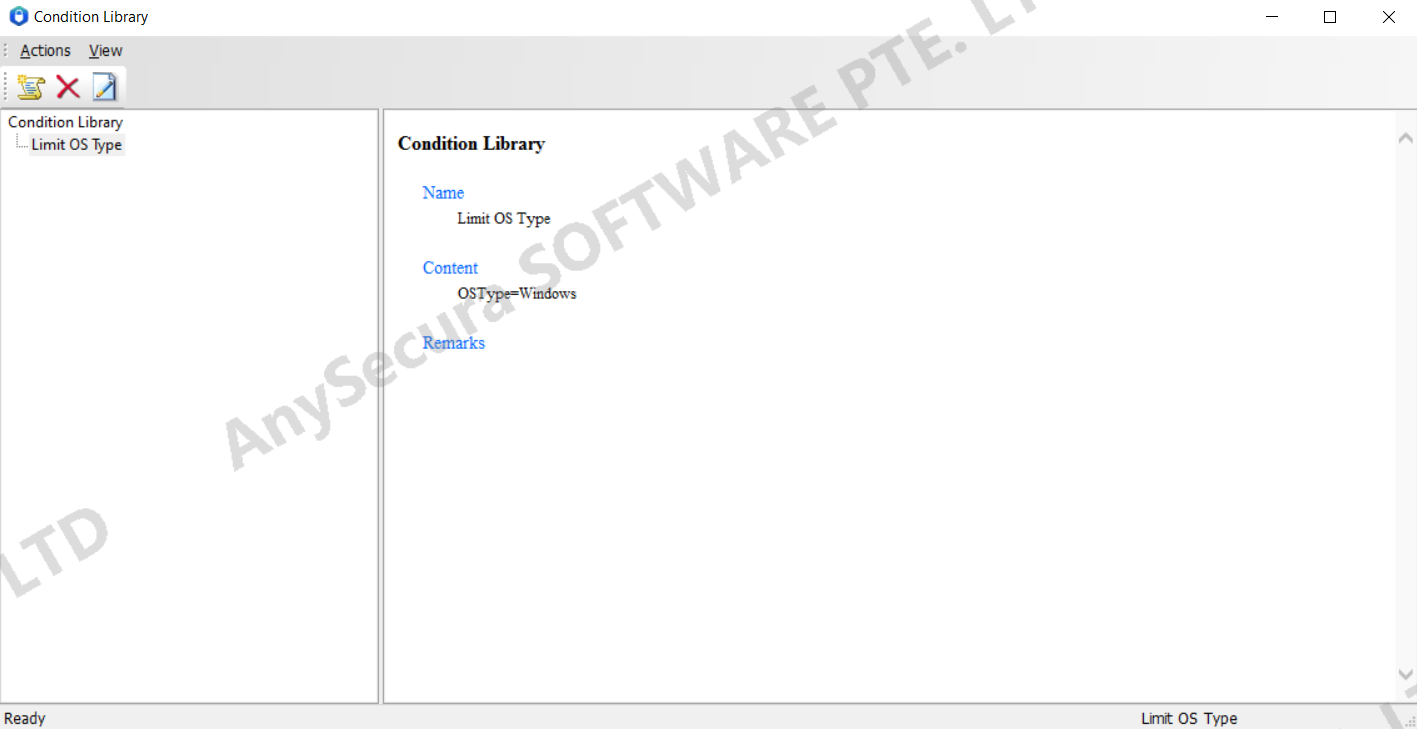 AnySecura Condition Library interface