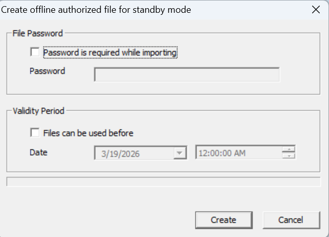 Create backup mode authorization file