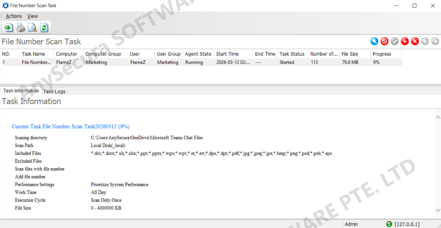 AnySecura Document ID Scanning Task interface