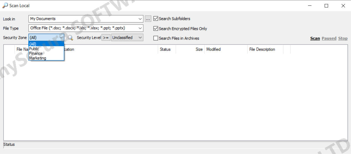 AnySecura Document Management interface