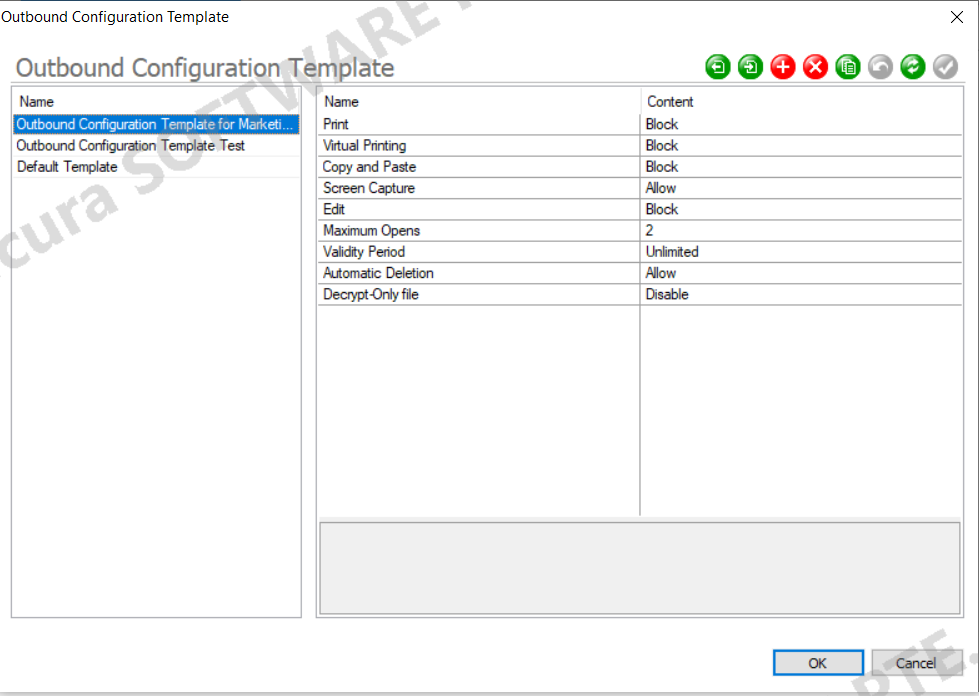 AnySecura External Release Configuration Template Management interface