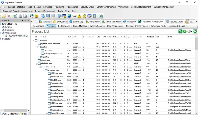 AnySecura Remote Maintenance interface