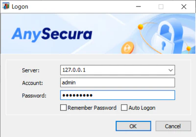AnySecura Reporting Console interface