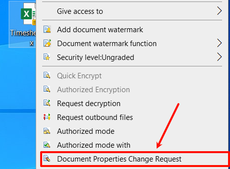 AnySecura Request Change of Encrypted Document Attributes interface