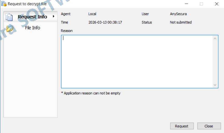 AnySecura Request Decryption interface
