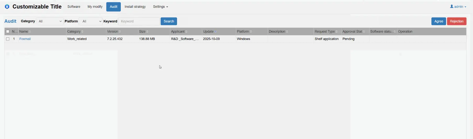 AnySecura My Applications interface