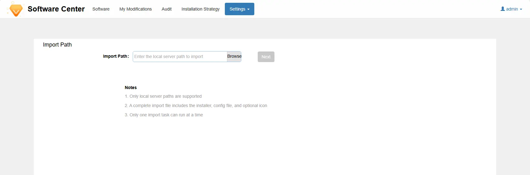 AnySecura Settings - Batch Import interface