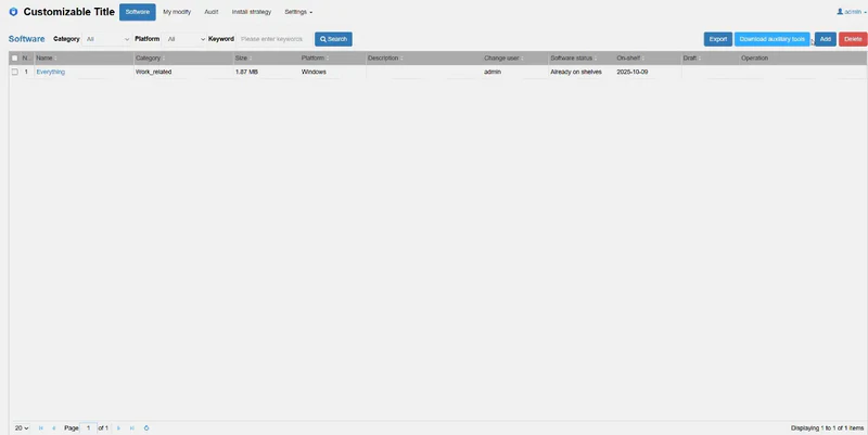 AnySecura Software Management interface