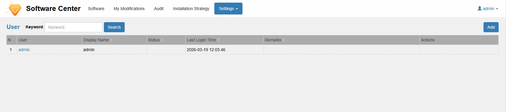 AnySecura Settings - User Management interface