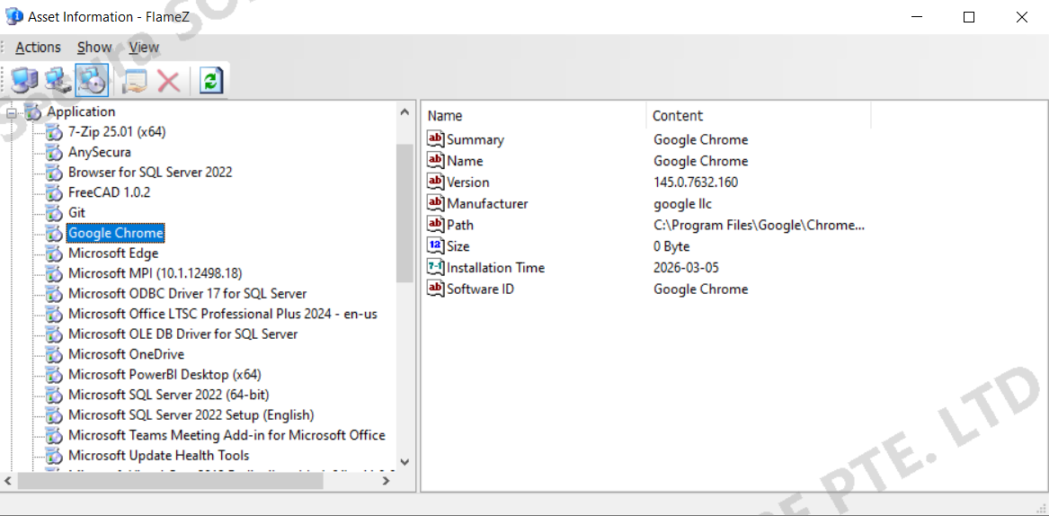 AnySecura Software Version Management interface