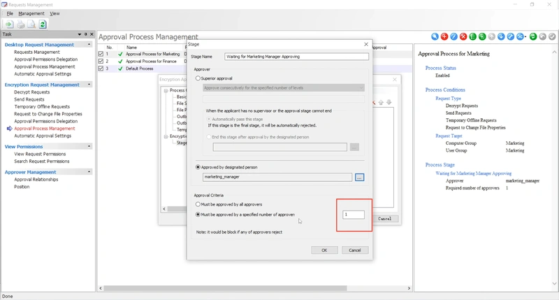 AnySecura Superior Approval interface